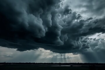 Fototapeta na wymiar A dramatic sky with billowing clouds