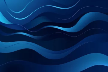 Poster A vibrant blue abstract background with flowing wavy lines © Marius