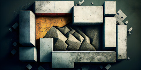 cement texture and blocks vintage background. Generative Ai.