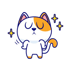 cute cat character cool pose illustration emotes sticker element collection isolated