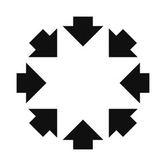 Radial Inward Pointing Short Arrows Icon