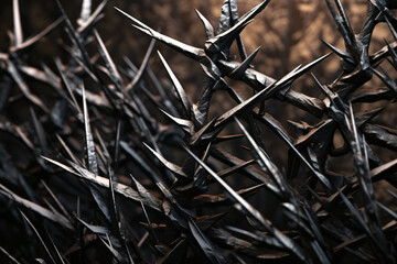 Background with Thorny Fence