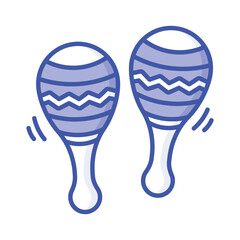 Well designed icon of maracas, music and instrument concept