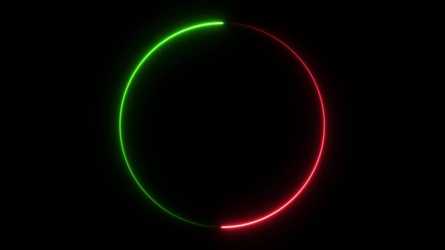 Red blue fire light trail circle looping on an animation on black background. circularity looping. Abstract light streak roundness, copy space for text, ads, logo design, other digital imagery etc. 4K