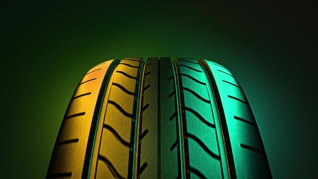 Animation.1920/1080 Colorful Tire Endless Rotation 2.12 Second Long.