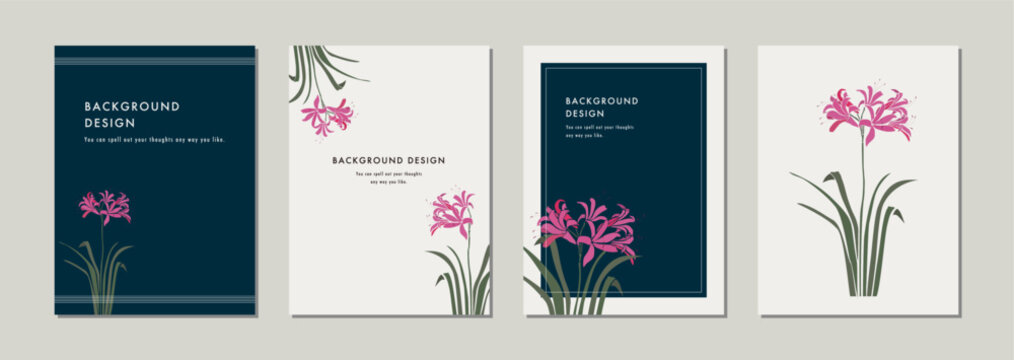 Flower background design template, stylish and sophisticated style,花,背景,テンプレート,おしゃれ,ネリネ