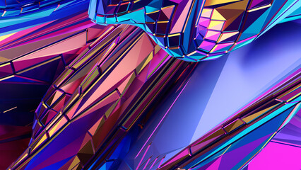 Abstract 3d render, modern background design, colorful illustration