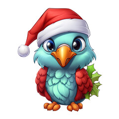 Cute Macaw With Christmas Clipart Illustration