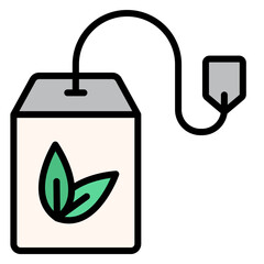 Illustration of Tea Bag design Outline Filled Ico