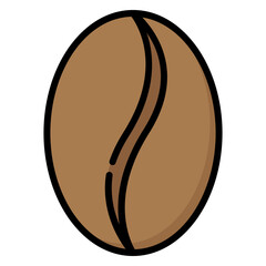 Illustration of Coffee Bean design Outline Filled Icon