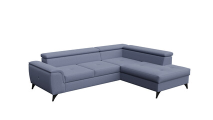 Large sofa on a transparent background, home interior, furniture big sofa. 3d render