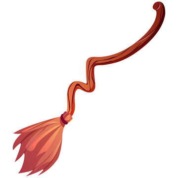 recommend clip art: Halloween witch's broom cartoon vector illustration. Broomstick icon. Magic wizard. Magic broomsticks for Halloween decoration or witchcraft game. 