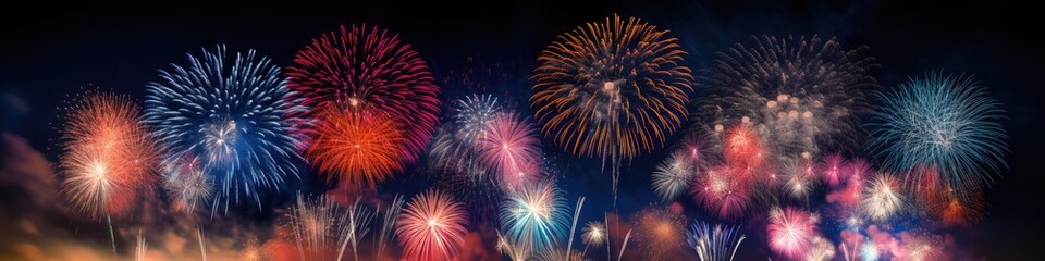 Colorful fireworks and celebrations