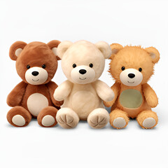 two teddy bears on a white background bear, teddy, toy, brown, animal, isolated, soft, fluffy, fur, stuffed, gift, childhood, teddy bear, object, love, sitting, white, bears, teddy-bear, 