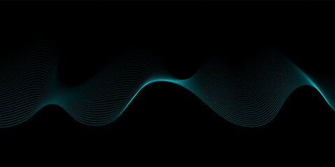 Abstract banner with flowing waves of particles design