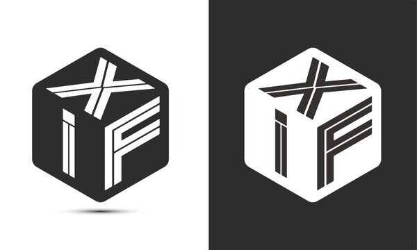 XIF letter logo design with illustrator cube logo, vector logo modern alphabet font overlap style.