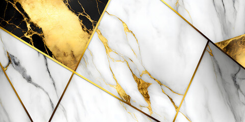 Gold and white marble stone textured background wallpaper. Generative Ai.