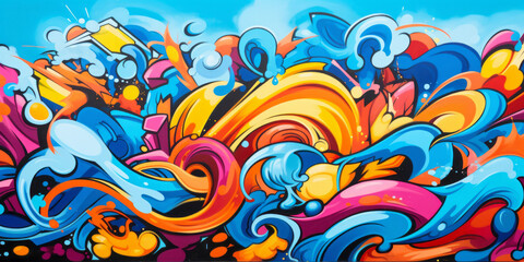 Fototapeta na wymiar Graffiti wall abstract background, modern art