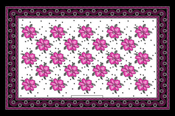 African Wax Print fabric, Ethnic overlap ornament seamless design, Khanga pattern motifs floral elements. khanga texture, colorful textile Ankara fashion style. New Design For Fabric