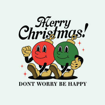 CHRISTMAS RETRO MASCOT CARTOON ILLUSTRATION