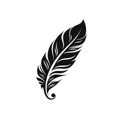 Obraz premium Hand drawn feathers, black and white, AI generated Image