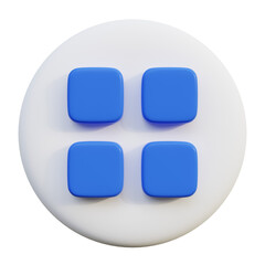 Apps icon on white circle 3d render