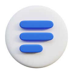 Obraz premium Text Paragraph 3D Icon on white circle.