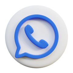 Phone 3D Icon on white circle.