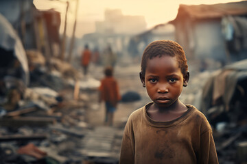 Images of a child depicting social inequality in society - obrazy, fototapety, plakaty