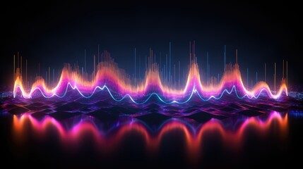 Neon sound wave, AI generated Image
