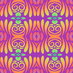 Seamless colourful batik ethnic dayak aztec Kalimantan pattern for background textile garment