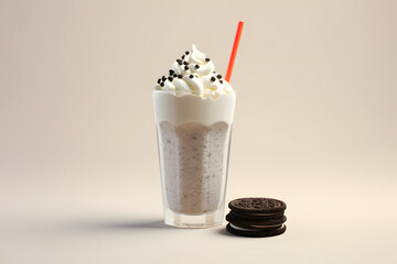 Oreo Milkshake plain background style