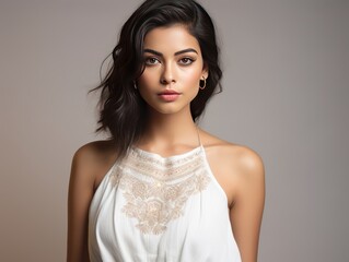Indian Model in Chic white Dress