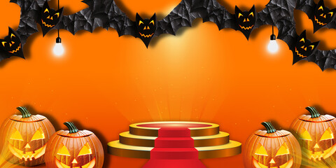 Halloween wallpaper with orange background