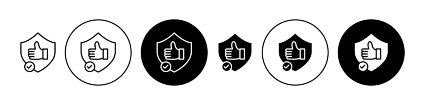 reliability vector icon set in black color. Suitable for apps and website UI designs
