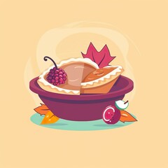 Thanksgiving illustration background with turkey