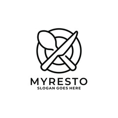 Fototapeta premium Restaurant logo design vector illustration