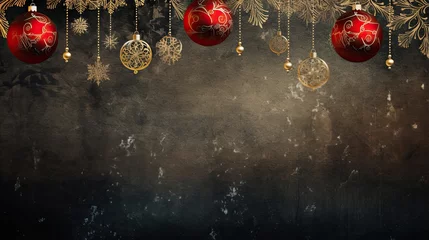 Zelfklevend Fotobehang Christmas decoration and happy New Year background. © Xabrina