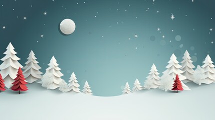 Illustration of a winter landscape. Snowy Christmas background.
