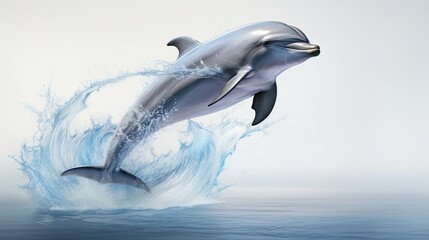 Dolphin jumping in the water