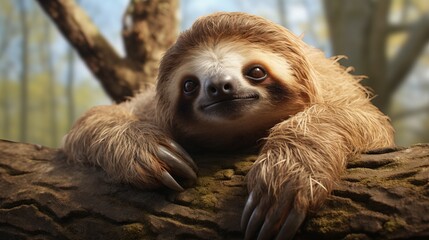 Fototapeta premium Close-up portrait of a sloth