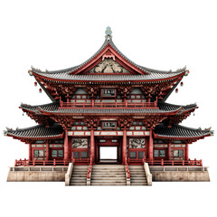 3D rendering of a traditional Japanese temple 
PNG Cutout, Generative AI.png