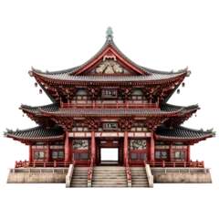 Fotobehang Bedehuis 3D rendering of a traditional Japanese temple  PNG Cutout, Generative AI.png