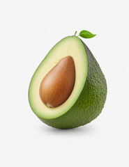 Avocado with cut in half isolated. Suitable for Culinary Theme, Food Theme, Vegetables Theme, Agriculture Theme, Infographics and Other Graphic Related Assets.
