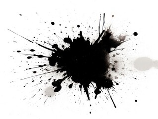 Grunge Ink Splat A Black and White Background for Edgy Creativity