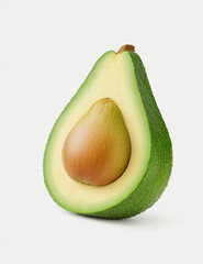 Avocado with cut in half isolated. Suitable for Culinary Theme, Food Theme, Vegetables Theme, Agriculture Theme, Infographics and Other Graphic Related Assets.