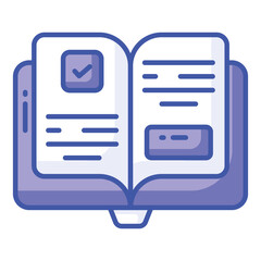 Organized book of reference on a certain field of knowledge, employee handbook icon design - obrazy, fototapety, plakaty
