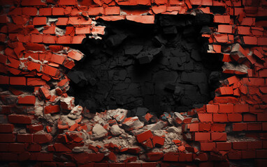 Hole in the red brick wall