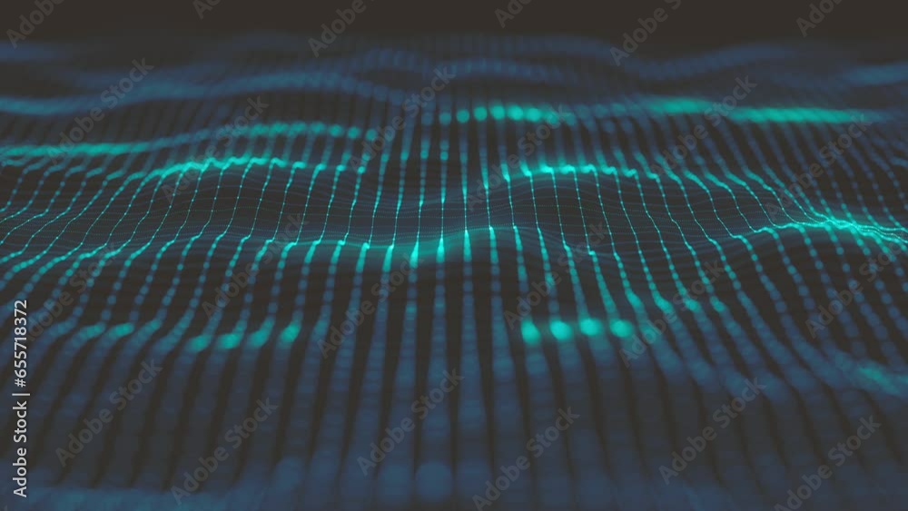 Poster abstract minimal mesh waving background/ 4k animation of an abstract fractal background with mesh su