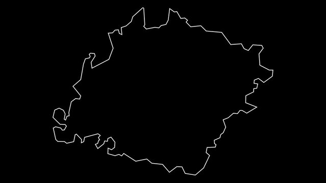 Ibb governorate map of Yemen outline animation